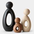Decorative Sculpture Set | Matte Resin Minimalist & Neoclassical | 3-Piece