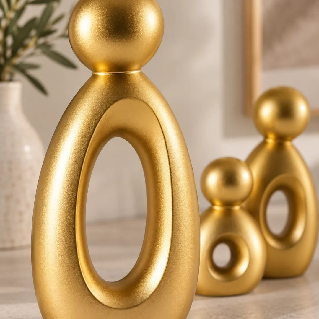 Decorative Sculpture Set | Matte Resin Minimalist & Neoclassical | 3-Piece