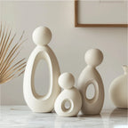 Decorative Sculpture Set | Matte Resin Minimalist & Neoclassical | 3-Piece