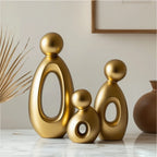 Decorative Sculpture Set | Matte Resin Minimalist & Neoclassical | 3-Piece
