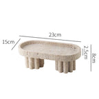 Decorative Stand | Hand-Polished Faux Travertine | Display & Serving