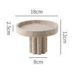 Decorative Stand | Hand-Polished Faux Travertine | Display & Serving