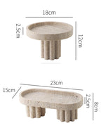 Decorative Stand | Hand-Polished Faux Travertine | Display & Serving