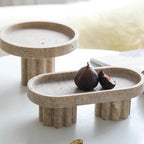 Decorative Stand | Hand-Polished Faux Travertine | Display & Serving