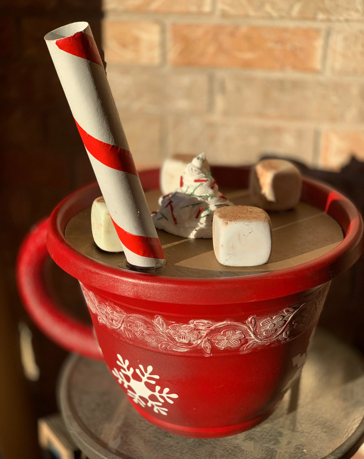 Decorative Storage Container | Giant Hot Cocoa Cup Design | Removable Lid