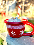Decorative Storage Container | Giant Hot Cocoa Cup Design | Removable Lid