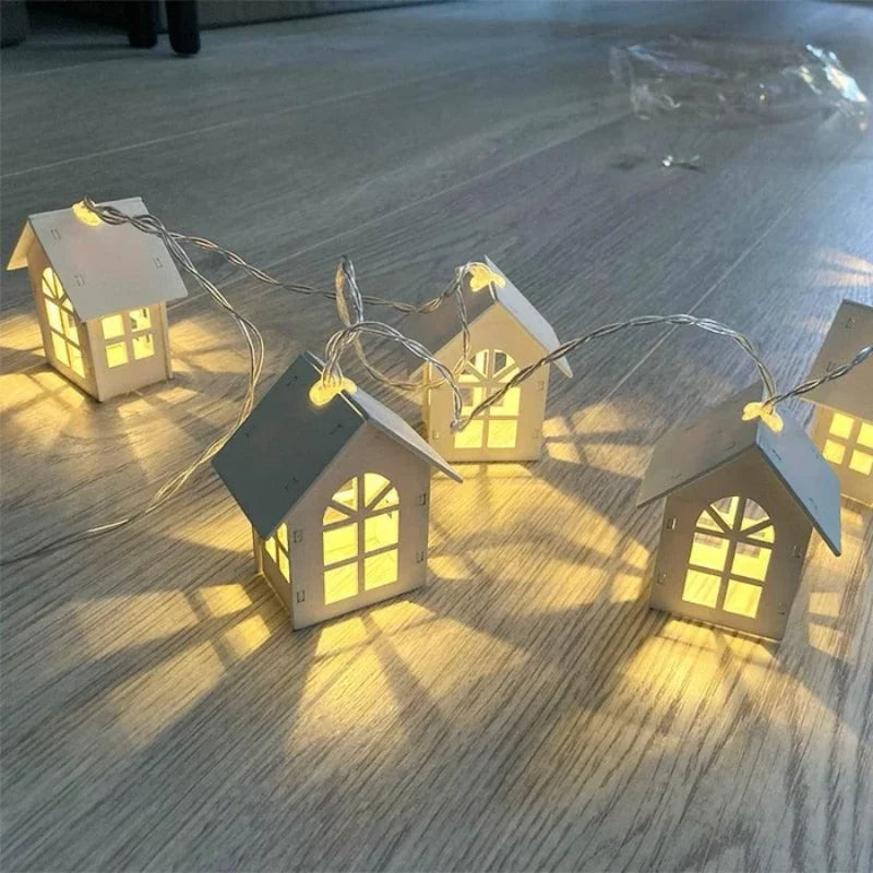 Decorative String Lights | 3D Solid Wood & Warm Glow
