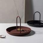 Decorative Tray | Minimalist Round Aluminum Alloy & ABS | 20 x 13 cm