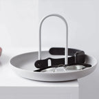 Decorative Tray | Minimalist Round Aluminum Alloy & ABS | 20 x 13 cm