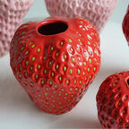Decorative Vase | Dimpled Seed Texture & High-Gloss | Ceramic