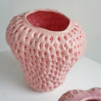 Decorative Vase | Dimpled Seed Texture & High-Gloss | Ceramic