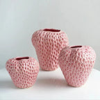 Decorative Vase | Dimpled Seed Texture & High-Gloss | Ceramic
