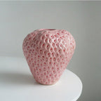 Decorative Vase | Dimpled Seed Texture & High-Gloss | Ceramic