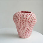 Decorative Vase | Dimpled Seed Texture & High-Gloss | Ceramic