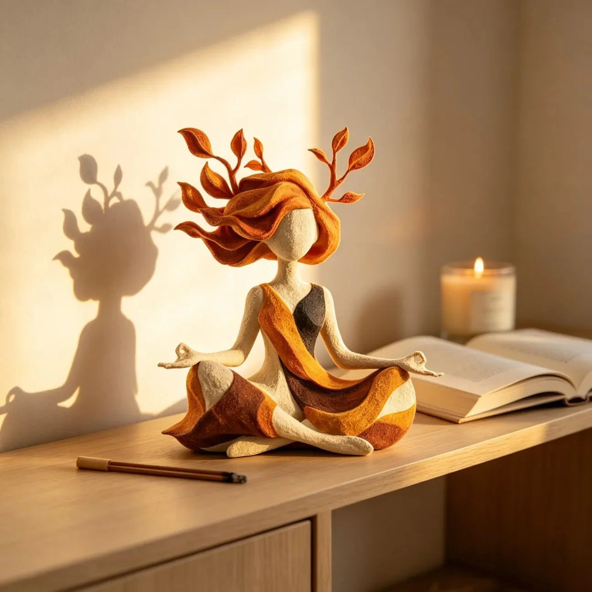 Decorative Yoga Figurine | Handcrafted & Hand-Painted | Approx. 24 cm