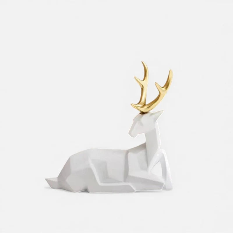 Deer Figurine | Geometric Resin Shelf Decor
