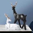 Deer Figurine | Geometric Resin Shelf Decor