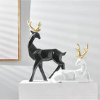 Deer Figurine | Geometric Resin Shelf Decor
