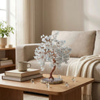 Decorative Gemstone Tree | Natural Stone Leaves & Flexible Branches