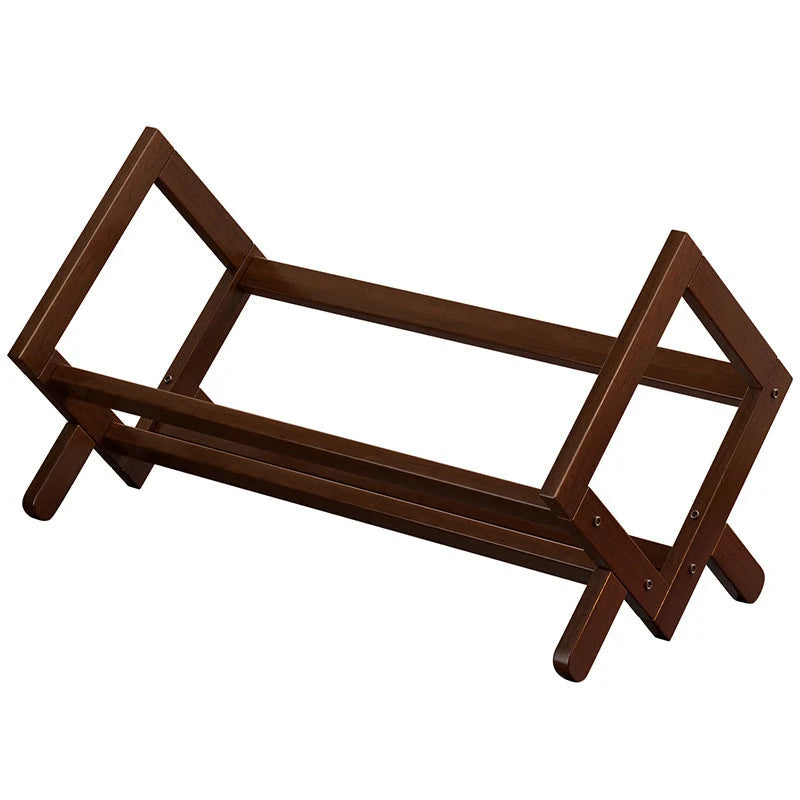 Desk Bookshelf Organizer | Bamboo Open Slat Cradle & X-Frame