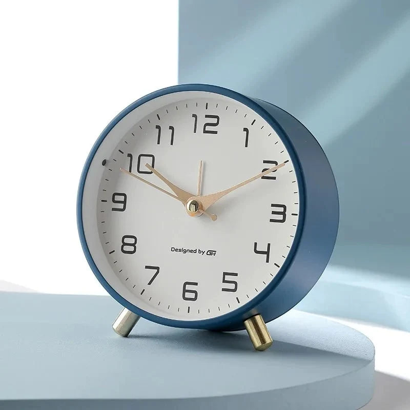 Desk Clock | Silent Sweep Movement Metal Frame & Peg Feet