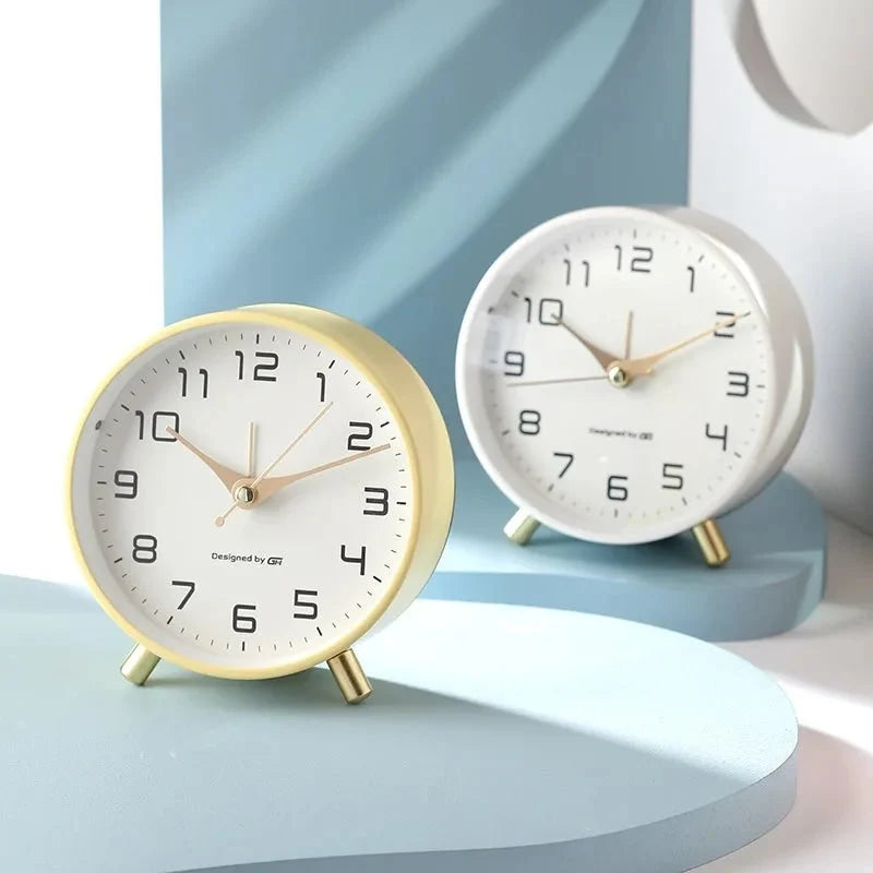 Desk Clock | Silent Sweep Movement Metal Frame & Peg Feet