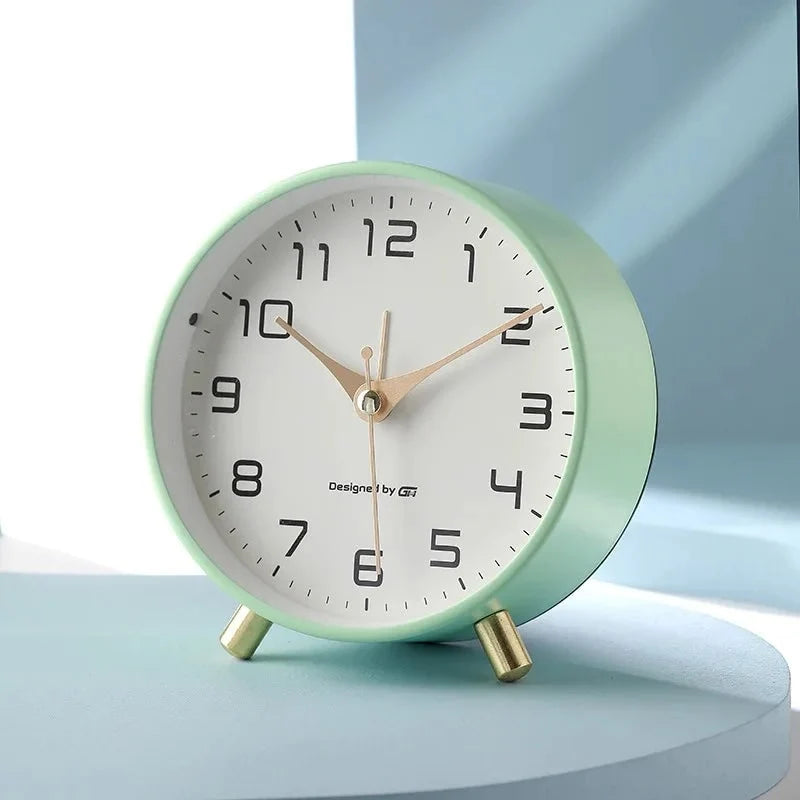 Desk Clock | Silent Sweep Movement Metal Frame & Peg Feet