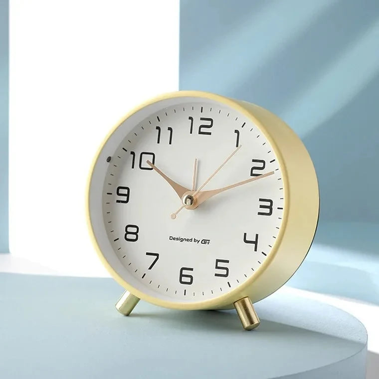Desk Clock | Silent Sweep Movement Metal Frame & Peg Feet