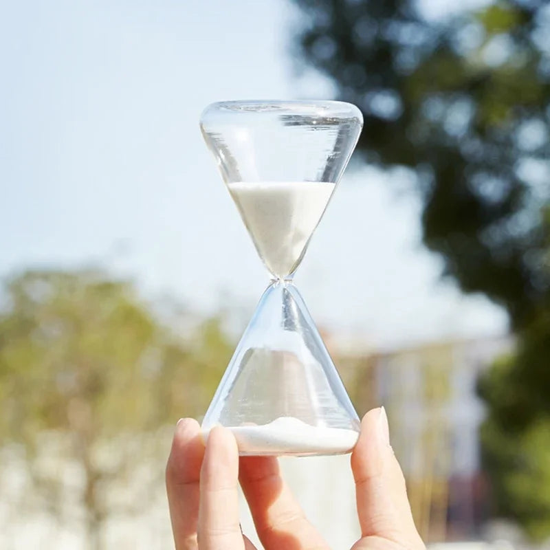 Desk Hourglass | Borosilicate Glass & Beechwood Base | 30/15 Min Timer