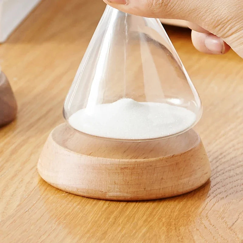 Desk Hourglass | Borosilicate Glass & Beechwood Base | 30/15 Min Timer