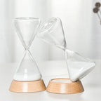 Desk Hourglass | Borosilicate Glass & Beechwood Base | 30/15 Min Timer