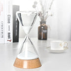 Desk Hourglass | Borosilicate Glass & Beechwood Base | 30/15 Min Timer