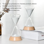 Desk Hourglass | Borosilicate Glass & Beechwood Base | 30/15 Min Timer
