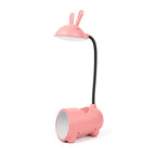 Desk Lamp | Bunny-Shaped Targeted LED & Pen Holder | USB-Powered