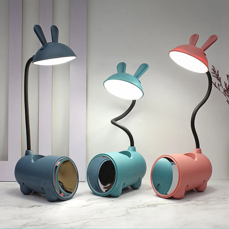 Desk Lamp | Bunny-Shaped Targeted LED & Pen Holder | USB-Powered