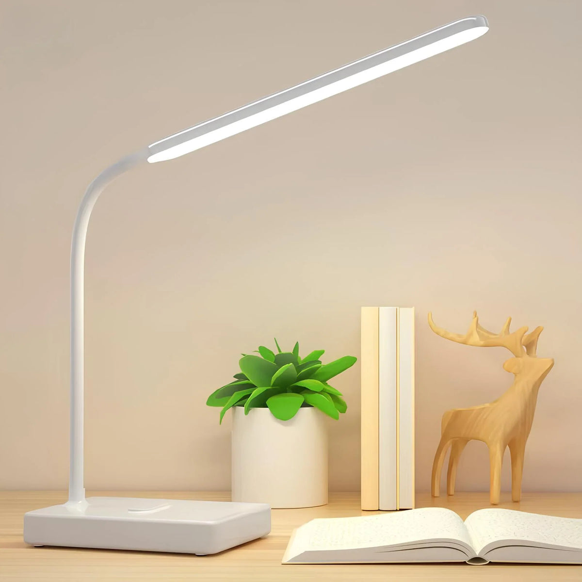 Desk Lamp | Flexible Arm & Dimmable 3-Color | USB Rechargeable & Plug-In