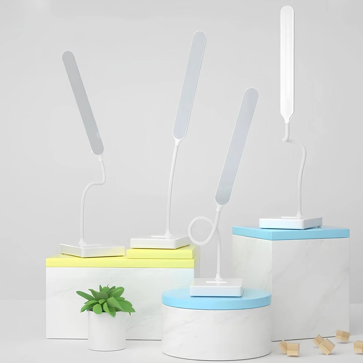 Desk Lamp | Flexible Arm & Dimmable 3-Color | USB Rechargeable & Plug-In
