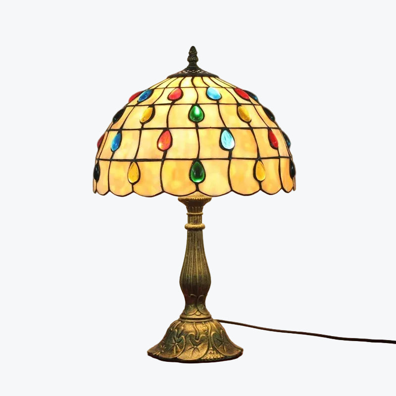 Table Lamp | Shell-Shaped Shade & Teardrop Accents | 35 cm