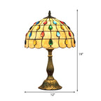 Table Lamp | Shell-Shaped Shade & Teardrop Accents | 35 cm