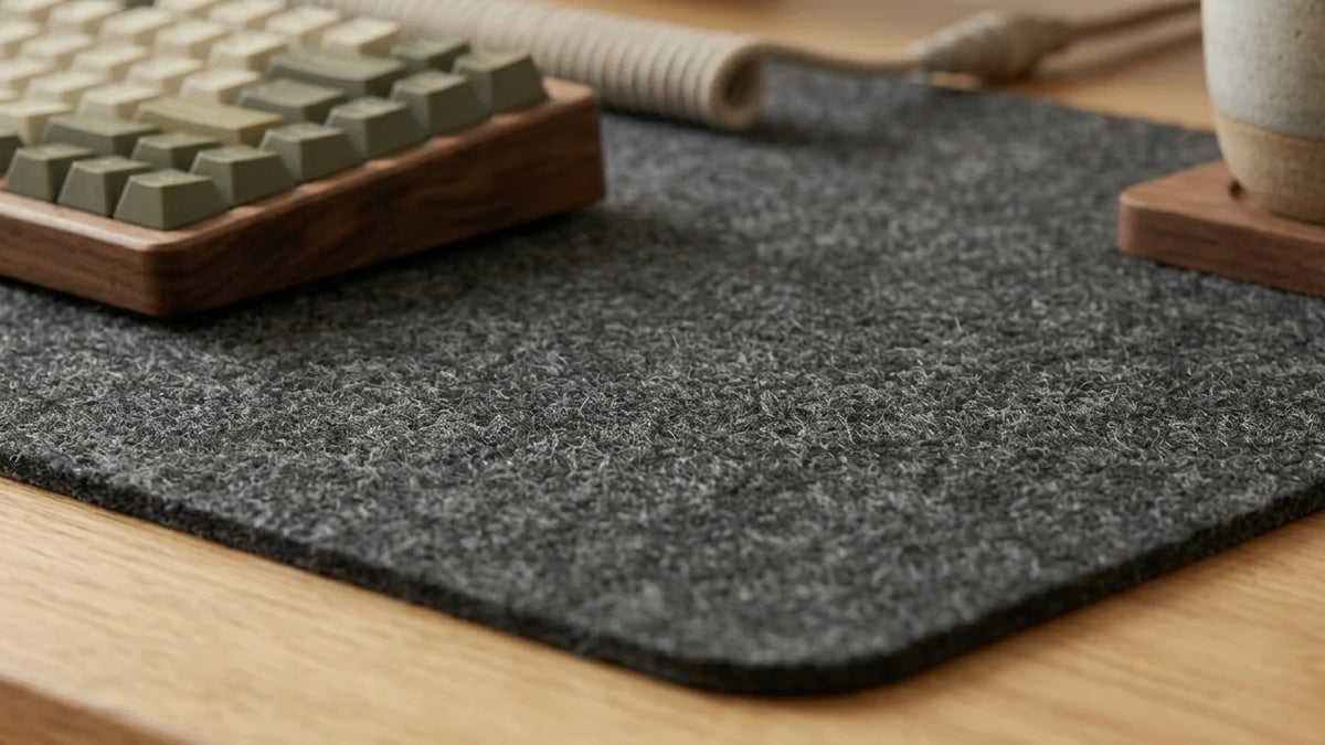 Desk Mat | Noise-Reducing Dense Felt | 36 × 18 In