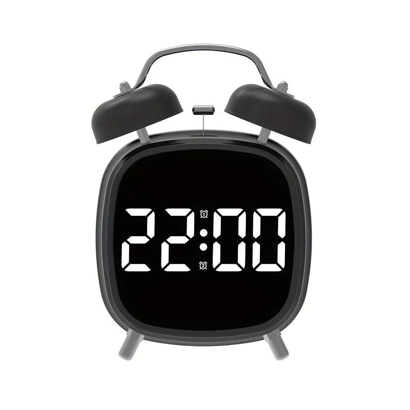 Digital Alarm Clock | Loud Twin-Bell Alarm & USB-Powered
