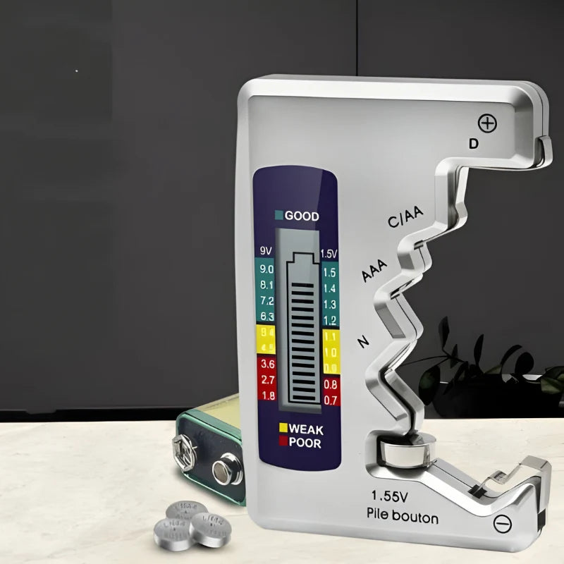 Digital Battery Tester | LCD Voltage & Capacity Display