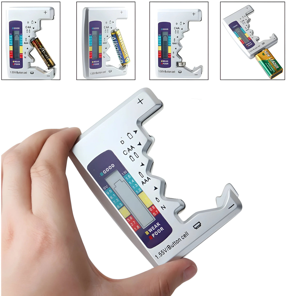 Digital Battery Tester | LCD Voltage & Capacity Display