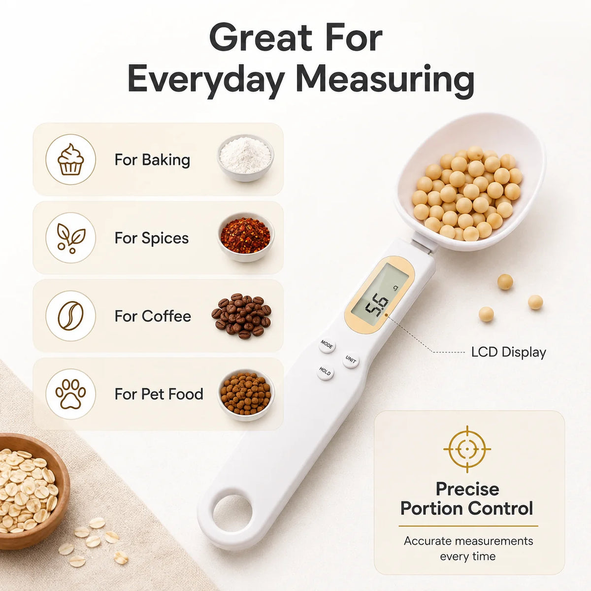 Digital Measuring Spoon | LCD Display & Accurate Measurements | 0.5–500 g Capacity