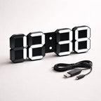 Digital Wall Clock | 3D LED Numbers & Dimmable Night Mode | USB-Powered