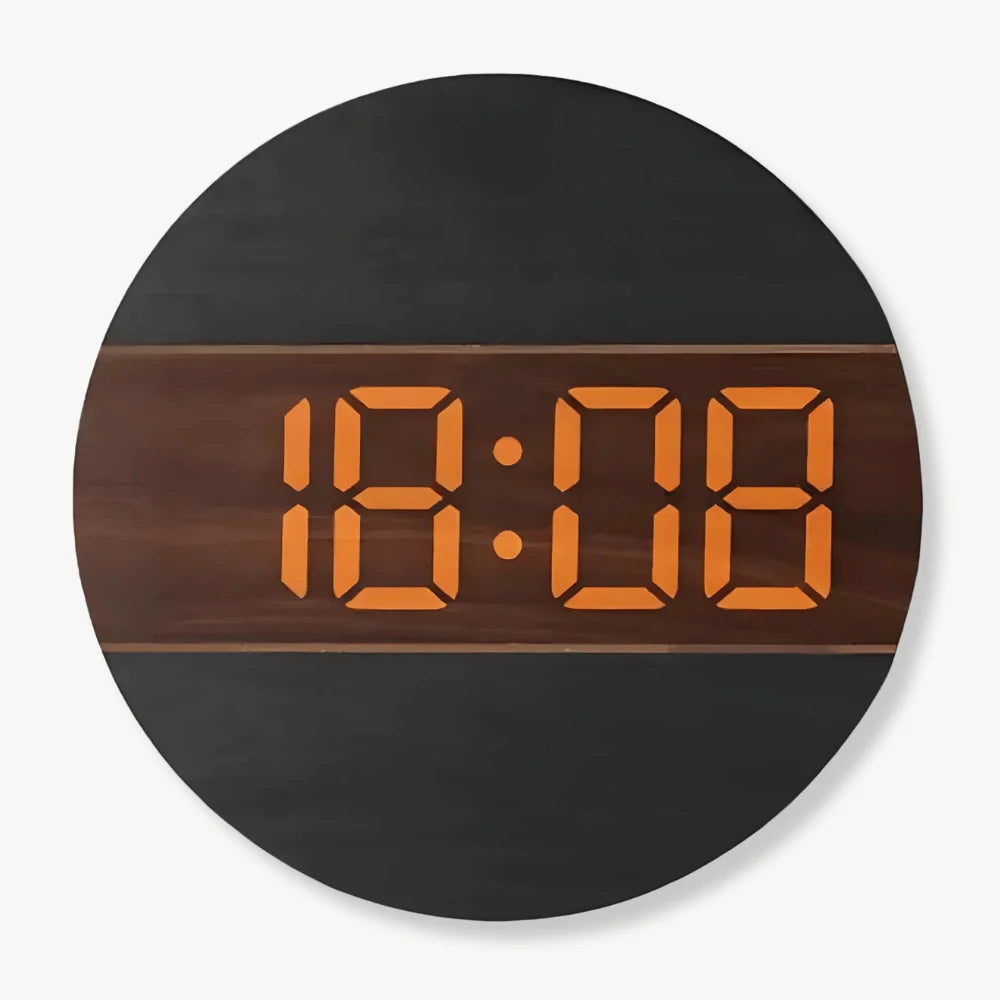 Digital Wall Clock | Bamboo LED Display & Silent Movement | 30 cm