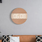 Digital Wall Clock | Bamboo LED Display & Silent Movement | 30 cm