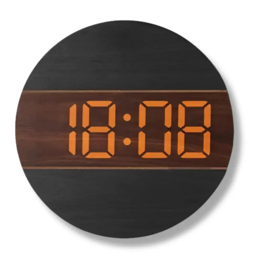 Digital Wall Clock | Bamboo LED Display & Silent Movement | 30 cm