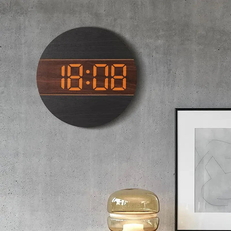 Digital Wall Clock | Bamboo LED Display & Silent Movement | 30 cm