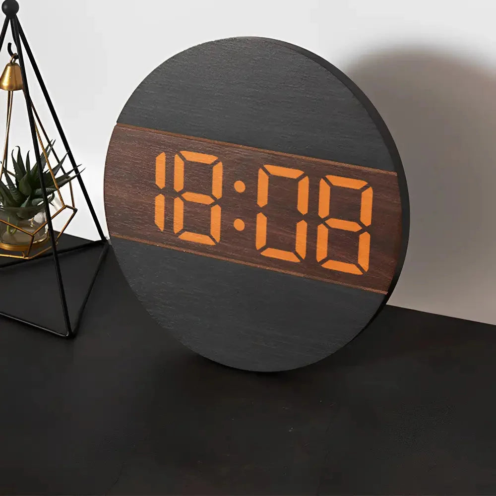 Digital Wall Clock | Bamboo LED Display & Silent Movement | 30 cm